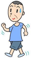 健康のイラスト - ウォーキング・徒歩・有酸素運動・速歩き