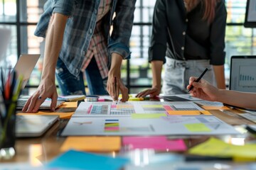 Creative agency brainstorming meeting for product launch strategy and business development