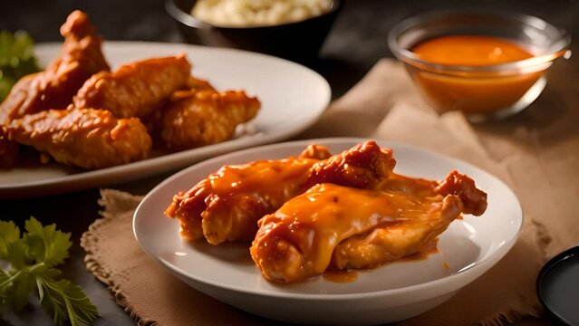 Buffalo Chicken Wings With Sauce Generative AI