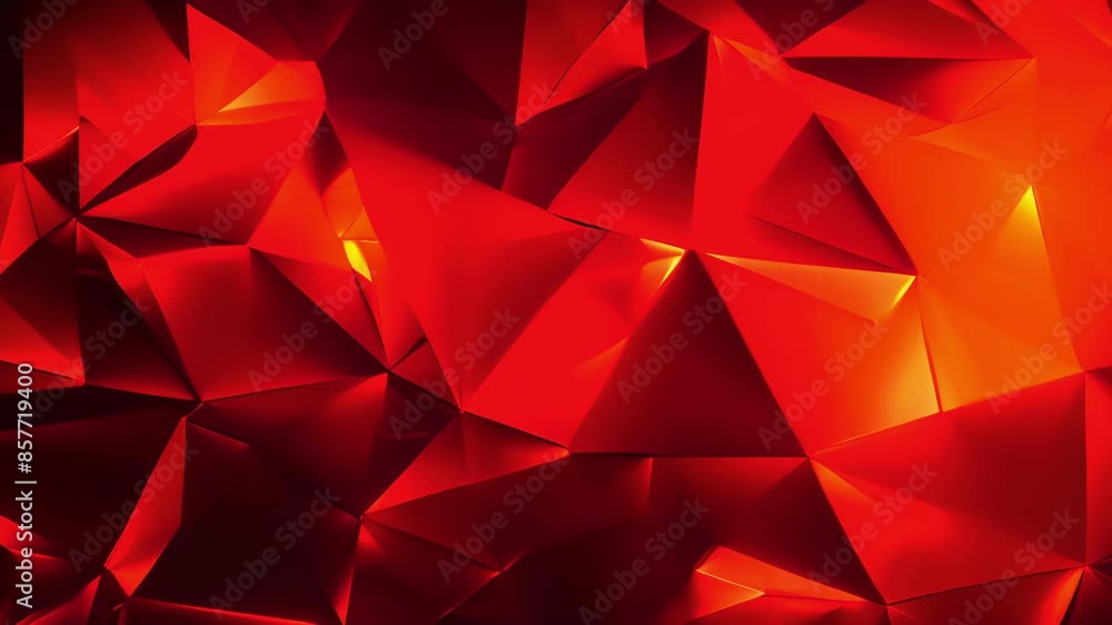 Poster sharp triangles in a fiery gradient of red orange and yellow forming a striking contrast against a d