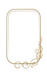 Elegant decorative vertical rectangle frame with intricate gold and red swirls, ideal for invitations, announcements, or festive designs.