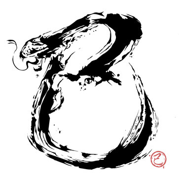 年賀状, 巳年, 巳, 2025, 筆文字, ベクター, 絵文字, 蛇, へび, 筆, 筆書き, 和, 和風, イラスト