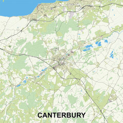 Canterbury, United Kingdom map poster art