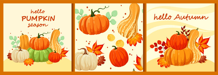 A set of autumn posters