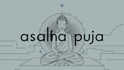 Asalha Puja, guru Purnima modern abstract poster