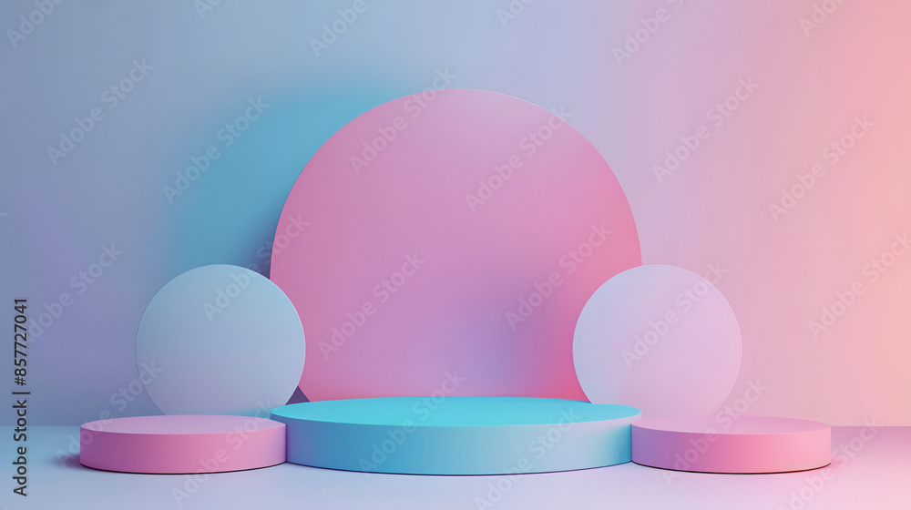 Poster 3d render abstract display podium platform for product presentation and advertising. minimal scene b