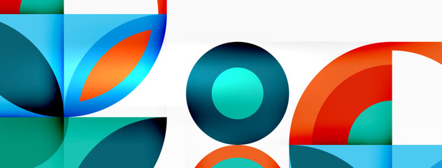 Circles and petals. Geometric beautiful abstract minimal template for Wallpaper, Banner, Background, Card, Book Illustration, landing page