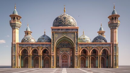 Islamic background for a mosque in gray, a background for Ramadan. Social media posts .Muslim Holy Month Ramadan Kareem .Ramadan Mubarak beautiful greeting card