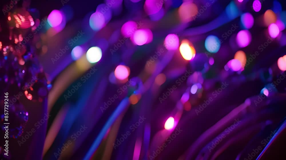 Poster colorful string lights close-up generative ai
