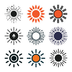 A bundle of Minimalist sun design vector icon style