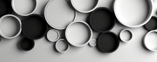 Modern and minimalistic mobile app background with monochrome circular patterns