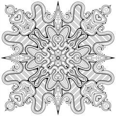 abstract floral ornament, colouring page