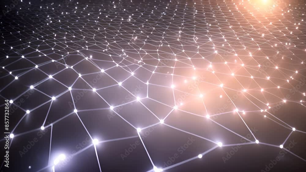 Poster abstract network design with lights generative ai