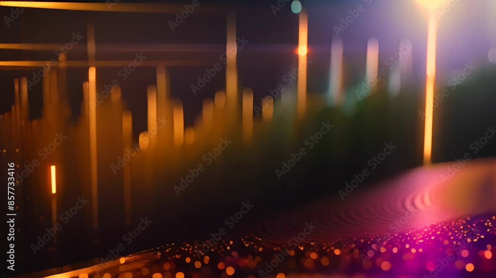 Poster abstract digital cityscape with glow generative ai