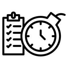 Task Deadline icon vector image. Can be used for Freelancer.