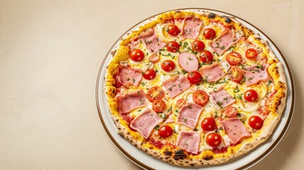 Delicious Pizza Served on a Plate Generative AI