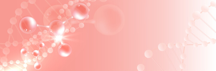 Hyaluronic acid and Niacinamide hair and skin solutions ad, pink collagen serum drop with cosmetic advertising background ready to use, illustration vector.	