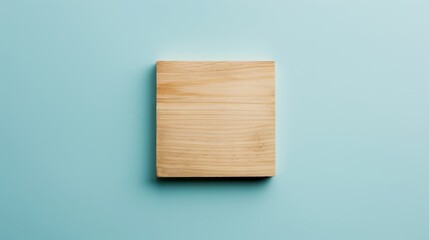 Wooden Box with Copy Space Background in Soft Blue Color