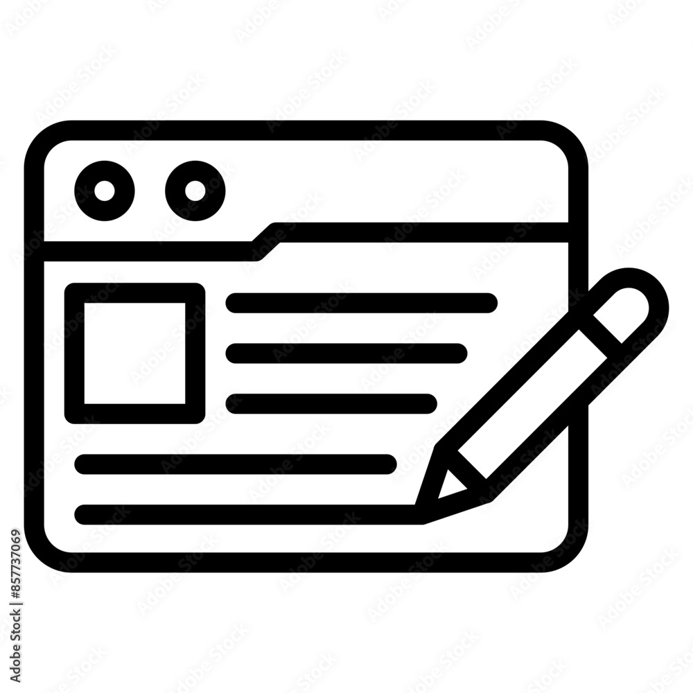 Poster content creation icon vector image. can be used for professional services.