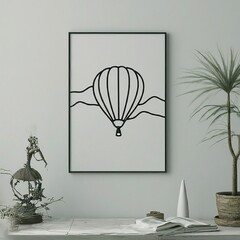 air balloon on wall