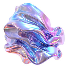 Fototapeta premium Iridescent fluid 3D shape isolated on white background