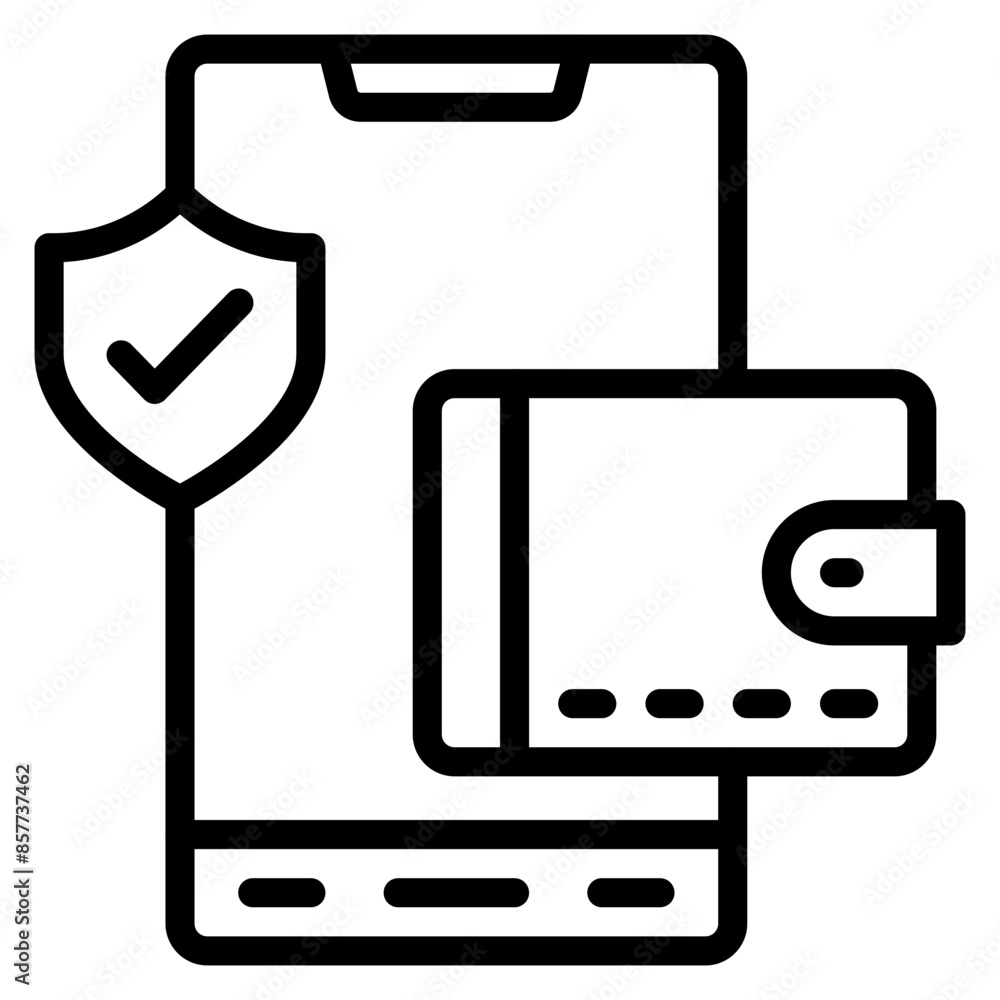 Poster secure digital wallet icon vector image. can be used for safe payment.