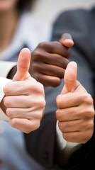 Three hands giving thumbs up