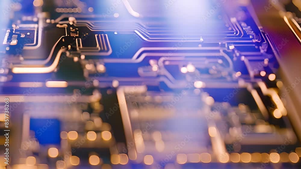 Poster close up of a circuit board generative ai