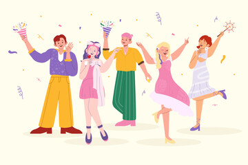 Group of People Party Celebration Illustration