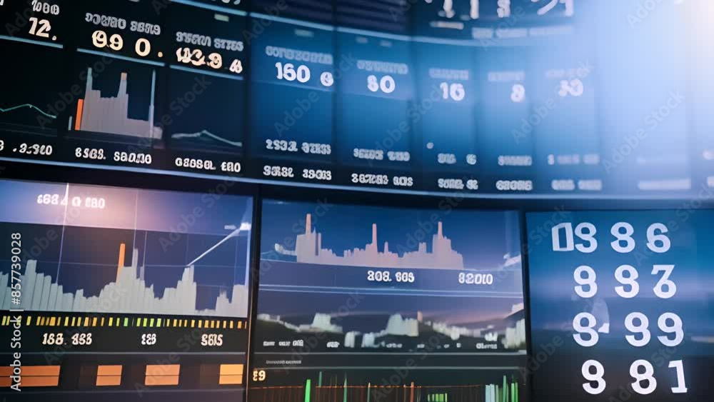 Poster stock market data display generative ai
