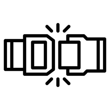 recommend clip art: Seatbelt icon vector image. Can be used for Airplane.
