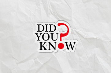 did you know sign