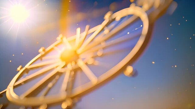Golden Star Wheel Against Evening Sky Generative AI