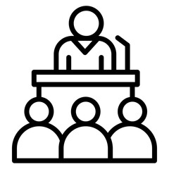 Press Conference icon vector image. Can be used for Press Freedom Day.