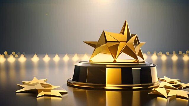Golden Star Award Trophy Generative AI