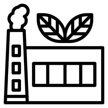 eco-friendly factory with leaves clip art preview
