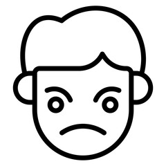 Determined icon vector image. Can be used for Human Emotions.