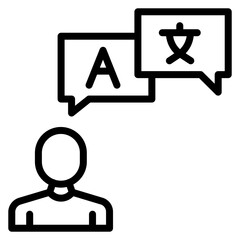 Multilingual icon vector image. Can be used for Data Science.