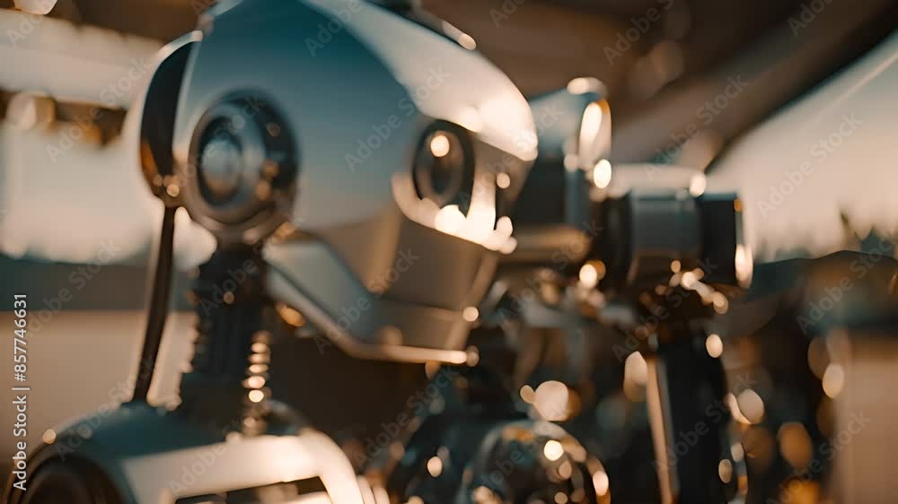Poster robot head closeup generative ai
