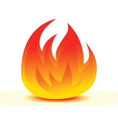 Fire flame. Camping, energy and power concept. 3d vector icon. Fire flame icon in flat style illustration.