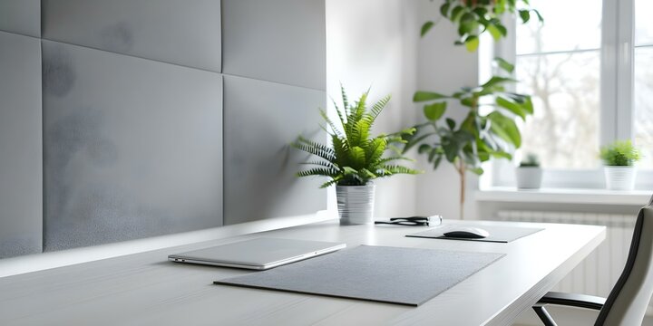 Home office soundproofing panels enhance focus by reducing distractions in workspaces. Concept Home Office, Soundproofing Panels, Workspace Focus, Distraction Reduction