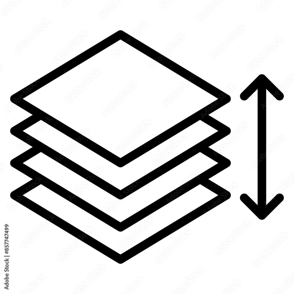 Poster layer height icon vector image. can be used for 3d printing.