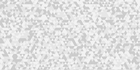 Vector geometric seamless technology gray and white triangle element light background. Abstract digital grid light pattern white Polygon Mosaic triangle Background, business and corporate background