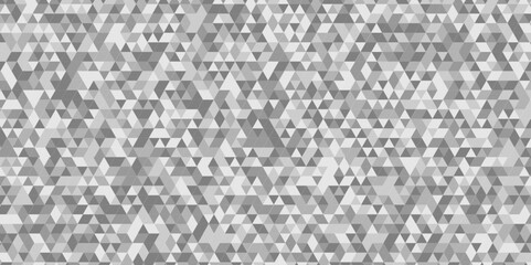 Vector geometric seamless technology gray and white triangle element light background. Abstract digital grid light pattern white Polygon Mosaic triangle Background, business and corporate background