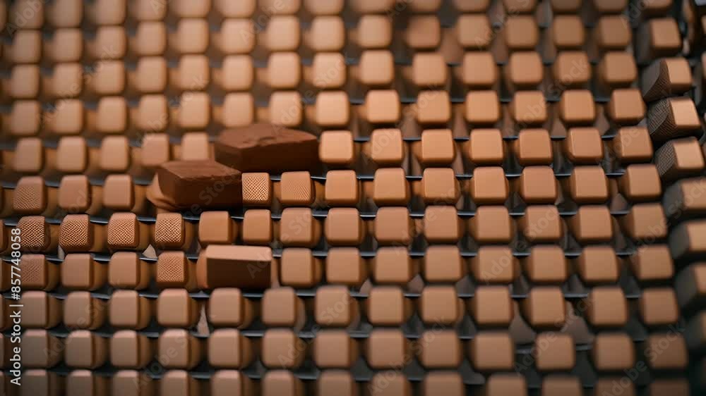 Poster Copper Grid With Two Objects Generative AI