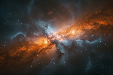 Majestic Spiral Galaxy Glowing Brightly in the Vastness of Outer Space