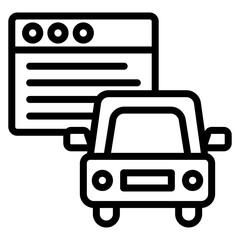 Online Driver Test icon vector image. Can be used for Driving School.
