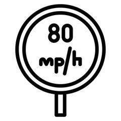 Speed Limit Sign icon vector image. Can be used for Driving School.