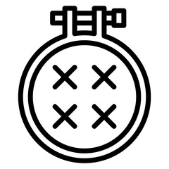 Embroidery Hoop icon vector image. Can be used for Crafting.