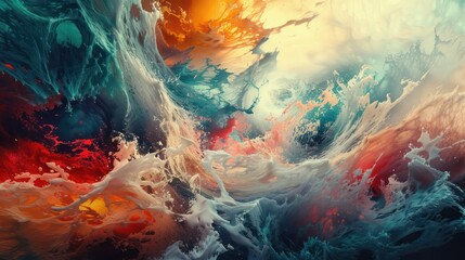 Abstract art blue paint background with liquid fluid grunge texture.